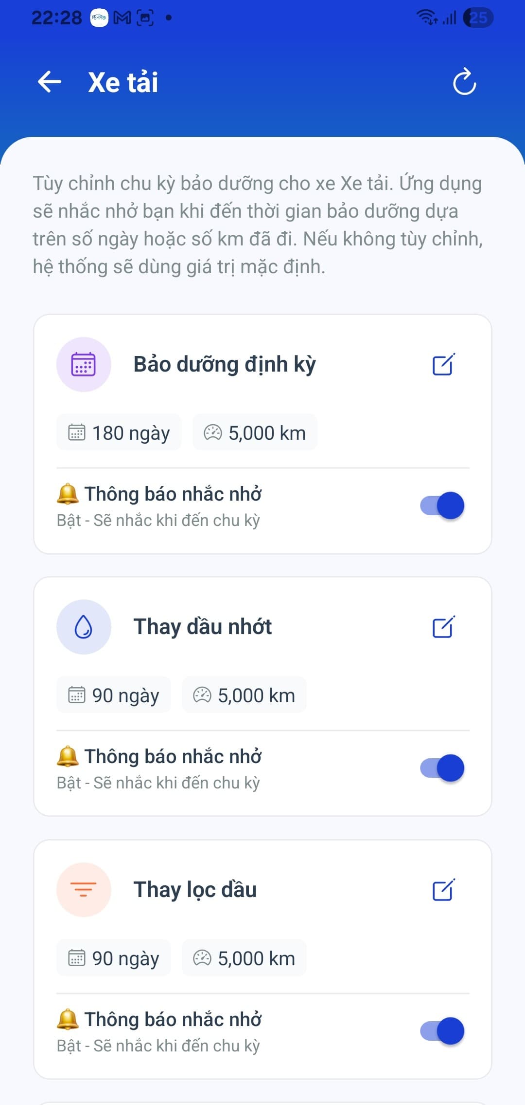Nhắc bảo dưỡng thông minh screenshot